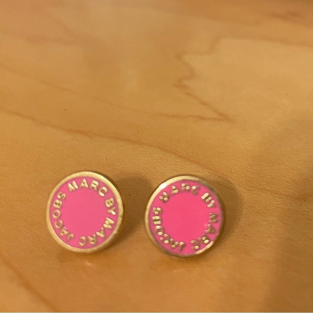 Marc Jacobs Pink and Gold Stud Earrings